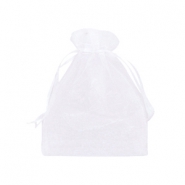 Organza sieradenzakje 9x12cm White