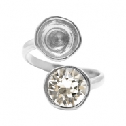 Metaal onderdelen DQ ring met settingen voor SS39 Antiek zilver (nikkelvrij)