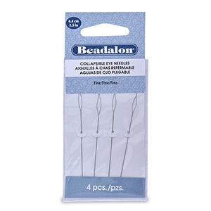Flexibele rijgnaalden 6.4cm Beadalon fine Zilver