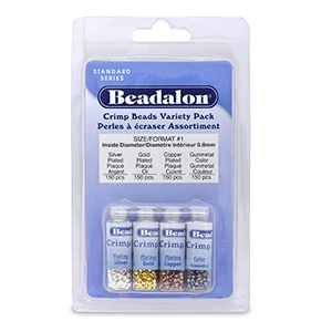 Knijpkraal pack Beadalon (1.3mm) Zilver, goud, koper, hematite