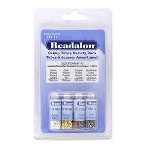 Knijpkraal tube pack Beadalon (1.3mm) Zilver, goud, koper, hematite