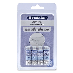 Knijpkraal tube pack Beadalon (0.8mm, 1.3mm, 1.5mm, 1.8mm) Zilver