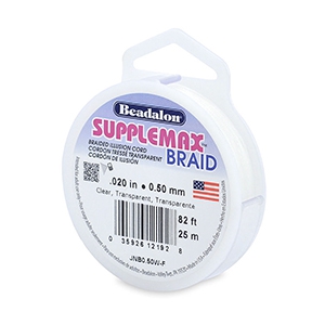Rijgdraad Beadalon Supplemax braided 0.50mm 25meter Clear