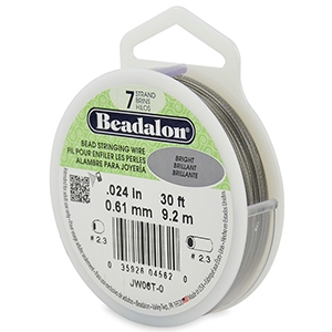 7 draads rijgdraad 0.61mm Beadalon Bright Stainless Steel