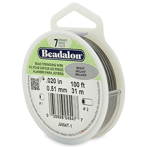 7 draads rijgdraad 0.51mm Beadalon Bright Stainless Steel