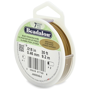 7 draads rijgdraad 0.46mm Beadalon Satin Gold