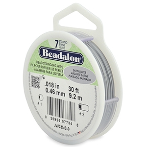 7 draads rijgdraad 0.46mm Beadalon Satin Silver