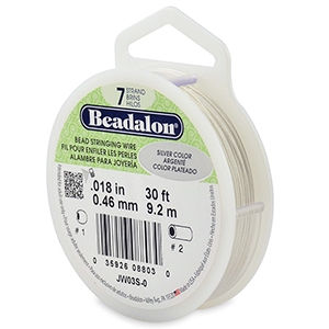7 draads rijgdraad 0.46mm Beadalon Silver