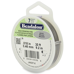 7 draads rijgdraad 0.46mm Beadalon Bright Stainless Steel