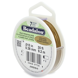 7 draads rijgdraad 0.38mm Beadalon Satin Gold