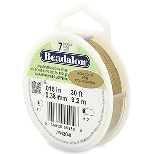 7 draads rijgdraad 0.38mm Beadalon Gold