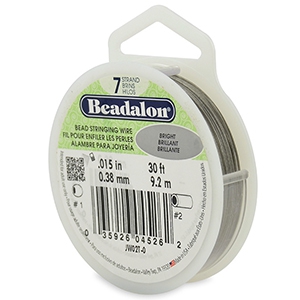 7 draads rijgdraad 0.38mm Beadalon Bright Stainless Steel
