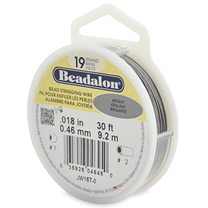 19 draads rijgdraad 0.46mm Beadalon Bright Stainless Steel