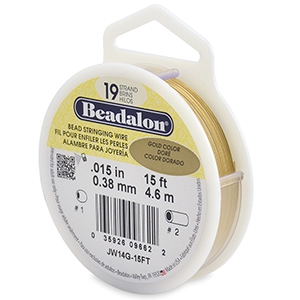 19 draads rijgdraad 0.38mm Beadalon Gold