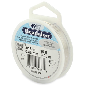 49 draads rijgdraad 0.46mm Beadalon Silver