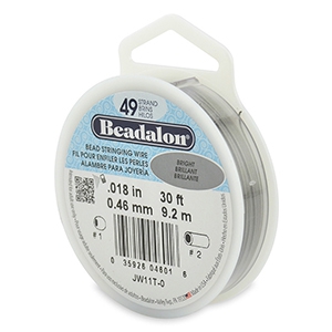 49 draads rijgdraad 0.46mm Beadalon Bright Stainless Steel