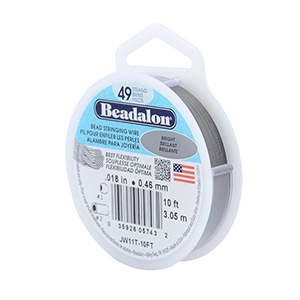 49 draads rijgdraad 0.46mm Beadalon Bright Stainless Steel