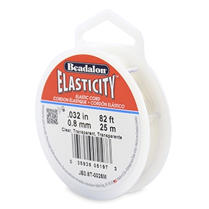 Rijgdraad elastiek Beadalon 0.8mm 25 meter Clear