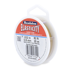 Rijgdraad elastiek Beadalon 0.8mm 25 meter Satin Gold