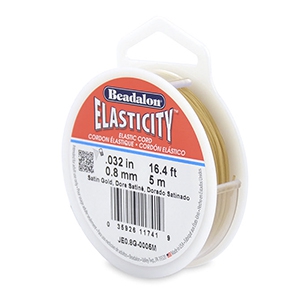 Rijgdraad elastiek Beadalon 0.8mm 5 meter Satin Gold