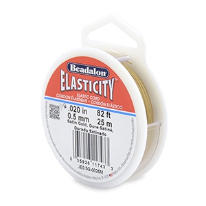 Rijgdraad elastiek Beadalon 0.5mm 25 meter Satin Gold