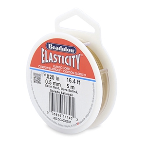 Rijgdraad elastiek Beadalon 0.5mm 5 meter Satin Gold