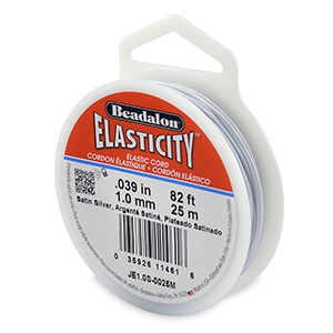 Rijgdraad elastiek Beadalon 1.0mm 25 meter Satin Silver
