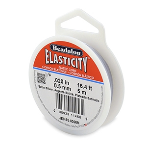 Rijgdraad elastiek Beadalon 0.5mm 5 meter Satin Silver