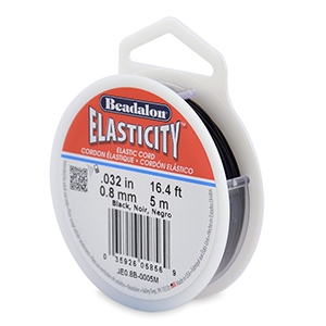 Rijgdraad elastiek Beadalon 0.8mm 5 meter Black