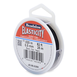 Rijgdraad elastiek Beadalon 0.5mm 25 meter Black