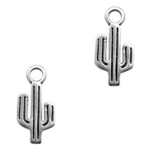Metaal bedels DQ cactus Antiek zilver (nikkelvrij)