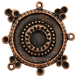 Metaal bedels TQ rond Boho style met settingen Koper (nikkelvrij)