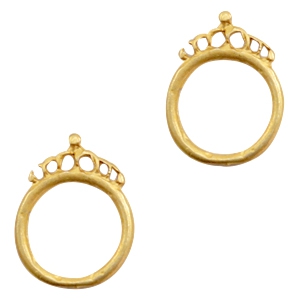 Metaal bedels TQ ring 18mm met kroon Goud (nikkelvrij)