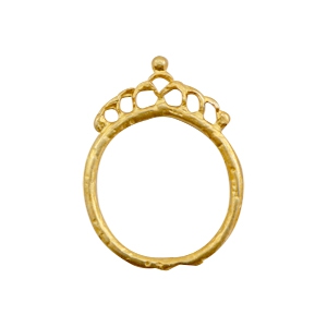 Metaal bedels TQ ring 26mm met kroon Goud (nikkelvrij)