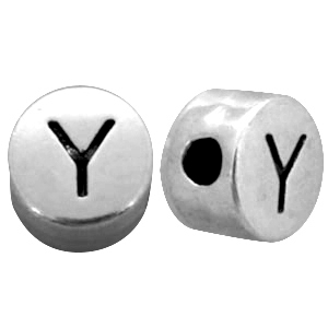 Metal look Letterkralen letter Y Antiek zilver