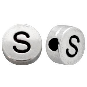 Metal look Letterkralen letter S Antiek zilver