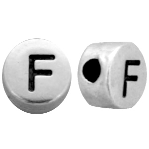 Metal look Letterkralen letter F Antiek zilver