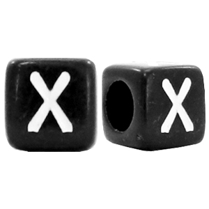 Acryl letterkralen letter X Zwart