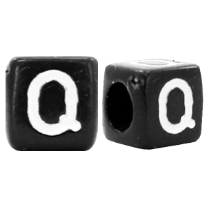Acryl letterkralen letter Q Zwart