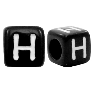 Acryl letterkralen letter H Zwart