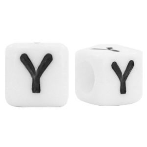 Acryl letterkralen letter Y Wit