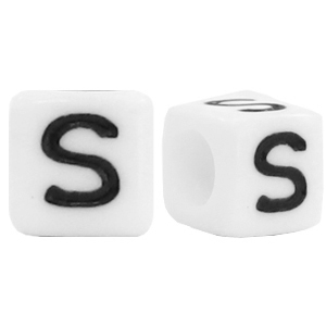 Acryl letterkralen letter S Wit