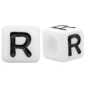 Acryl letterkralen letter R Wit