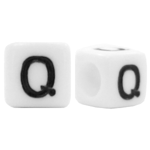 Acryl letterkralen letter Q Wit