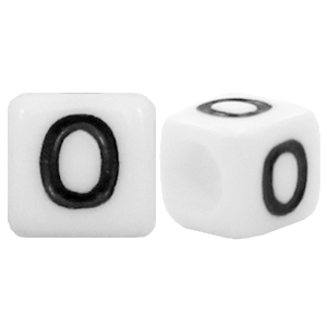 Acryl letterkralen letter O Wit