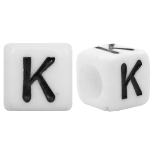 Acryl letterkralen letter K Wit