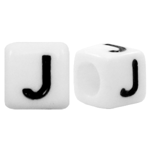 Acryl letterkralen letter J Wit