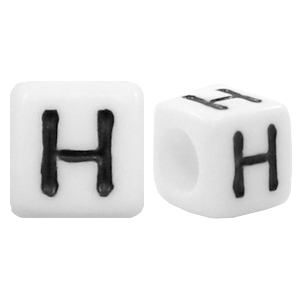 Acryl letterkralen letter H Wit