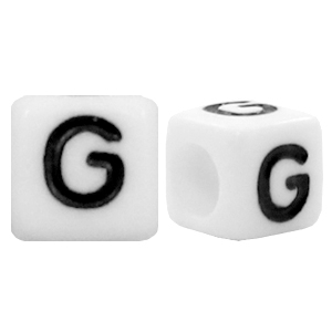 Acryl letterkralen letter G Wit