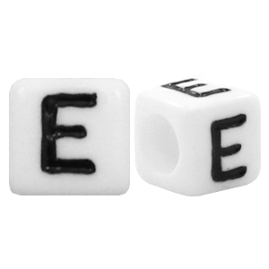 Acryl letterkralen letter E Wit